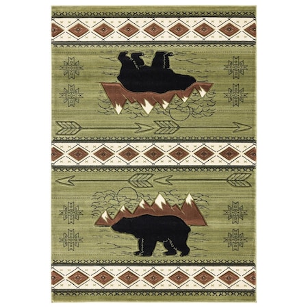 Manmade Cottage Timberland Green Area Rectangle Rug 7 ft. 10 in. x 10 ft. 6 in. MA3665653